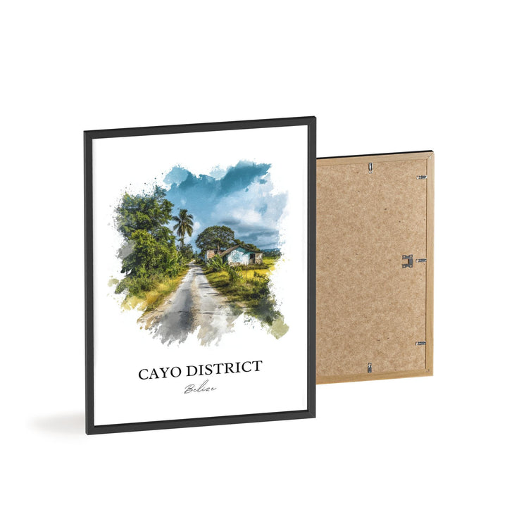 Cayo District Wall Art, Honduras Print, Honduras Watercolor Art, Cayo District Gift, Honduras Travel Print, Travel Poster, Housewarming Gift