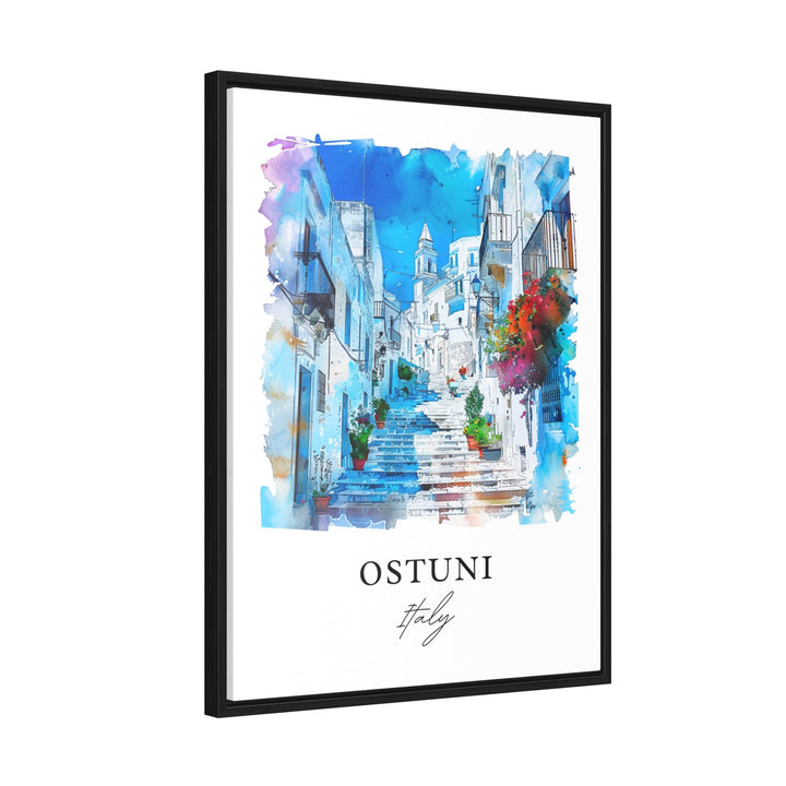 Ostuni Italy Wall Art, Brindisi Italy Print, Ostuni Watercolor, Apulia Region Gift,