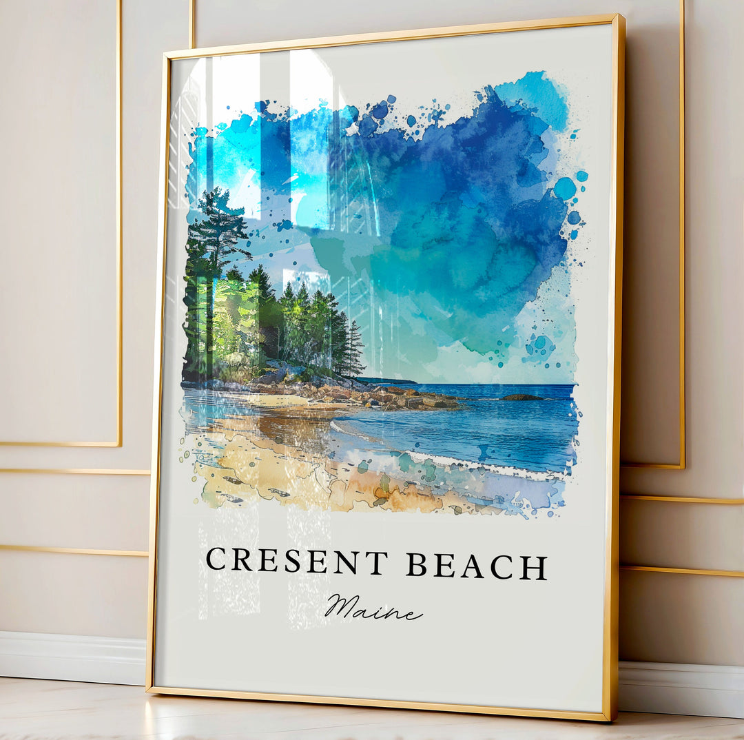 Cresent Beach Art, Cape Elizabeth Print, Maine Wall Art, Cresent Beach ME Gift, Travel Print, Travel Poster, Travel Gift, Housewarming Gift