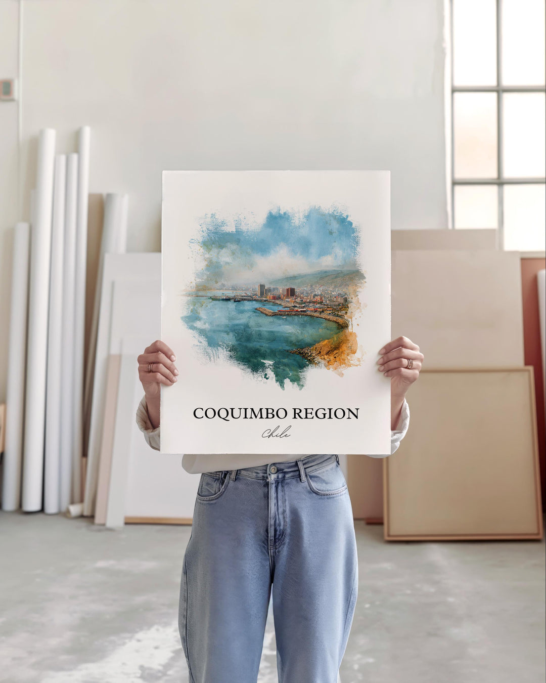 Coquimbo Chile Wall Art, Coquimbo Print, Chile Watercolor Art, Chile Gift, Chile Travel Print, Travel Poster, Housewarming Gift