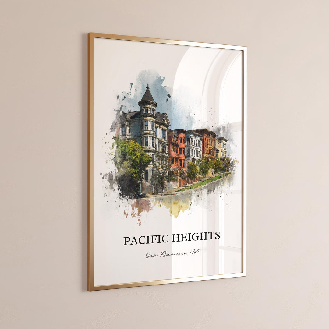 Pacific Heights, California – Watercolor Art Print