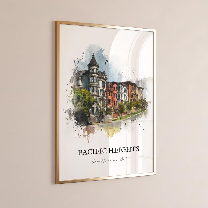Pacific Heights, California – Watercolor Art Print