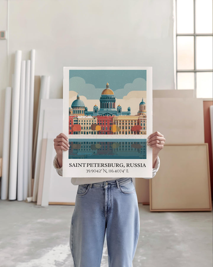 St Petersburg Russia Art, St Petersburg Retro Travel Art, Saint Petersburg Decor, Russia Gift, Russia Art, Travel Prints, Housewarming Gift