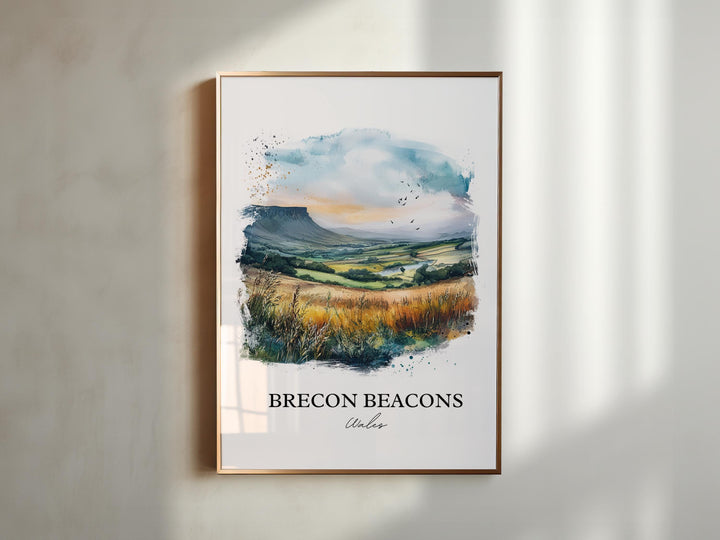 Brecon Beacons Wall Art, South Wales Print, Wales Watercolor Art, Brecon Beacons Gift, Travel Print, Travel Poster, Housewarming Gift