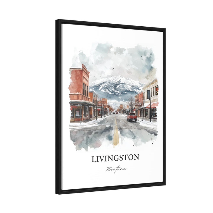 Livingston MT Wall Art, Montana Print, Yellowstone River Watercolor, Livingston Montana Gift, Travel Print, Travel Poster, Housewarming Gift
