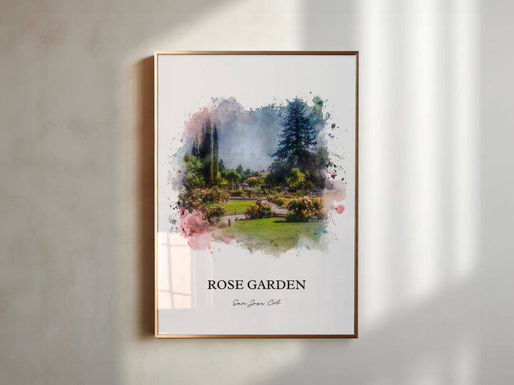 Rose Garden San Jose, CA – Watercolor Art Print