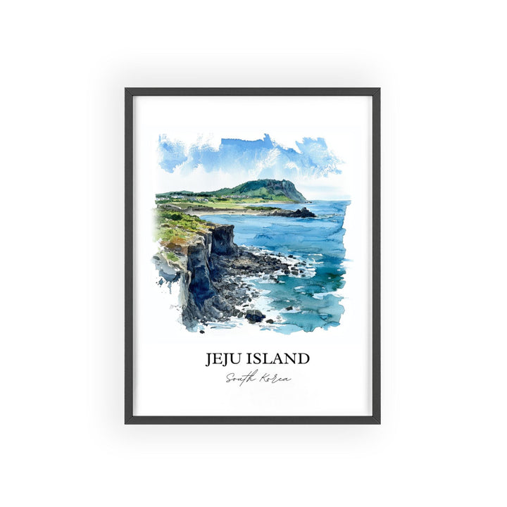 Jeju Island Wall Art, Jeju Island Print, South Korea Watercolor Art, Jeju Island Gift, Jeju Island Print, Travel Poster, Housewarming Gift