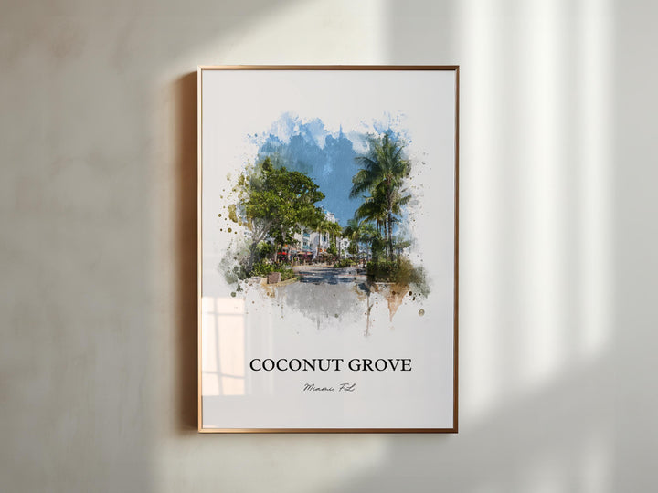 Coconut Grove, FL – Watercolor Art Print