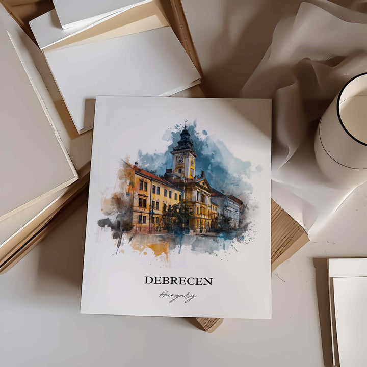 Debrecen, Hungary – Watercolor Art Print