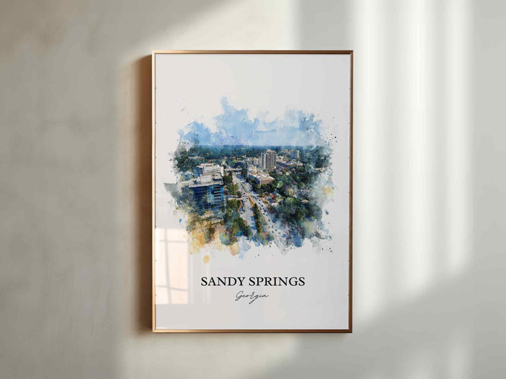 Sandy Springs, Georgia – Watercolor Art Print