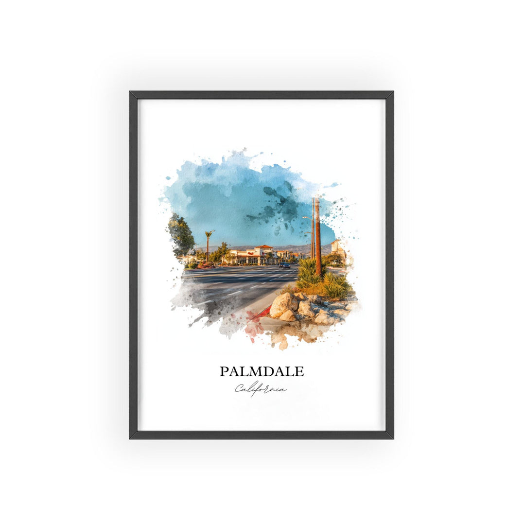 Palmdale, California Wall Art, Palmdale Print, California Watercolor Art, Los Angeles Gift, Travel Print, Travel Poster, Housewarming Gift