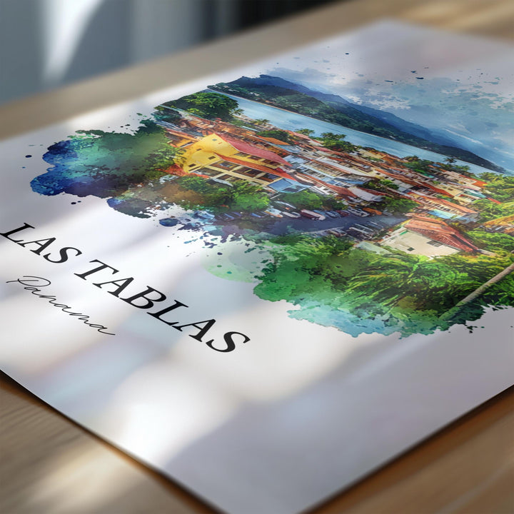 Las Tablas Wall Art, Azuero Peninsula Print, Panama Watercolor Art, Las Tablas Panama Gift, Travel Print, Travel Poster, Housewarming Gift