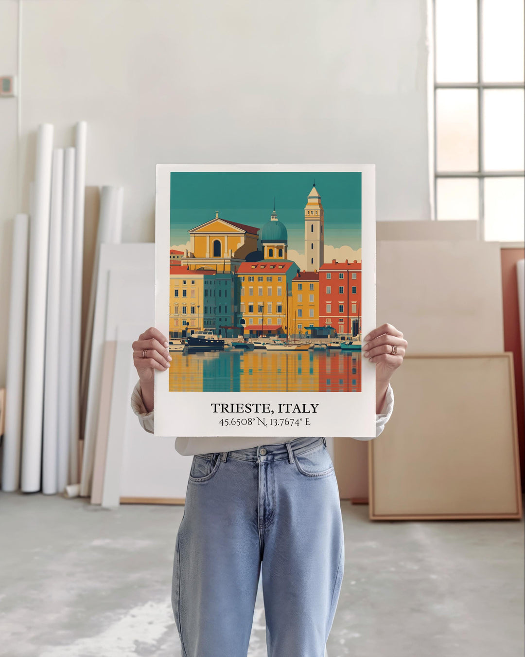 Trieste Italy Art, Trieste Retro Travel Art, Trieste Italy Home Decor, Italy Gift, Italy Travel Art, Travel Prints, Housewarming Gift