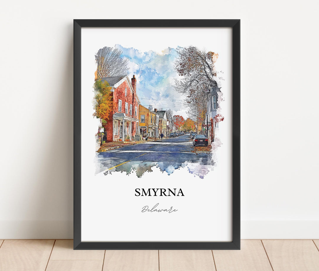 Smyrna DE Wall Art, Dover Delaware Print, Delaware Watercolor Art, Smyrna DE Gift, Travel Print, Travel Poster, Housewarming Gift