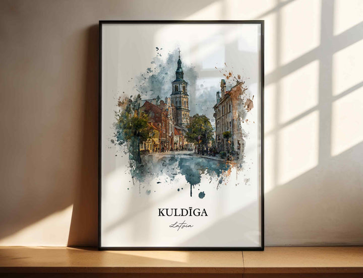 Kuldiga, Latvia – Watercolor Art Print