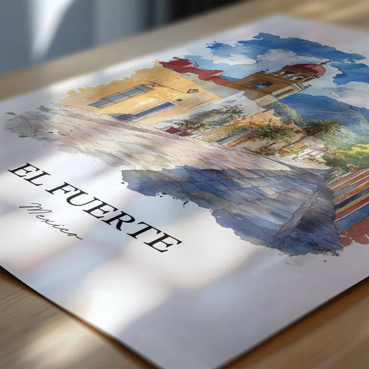 El Fuerte Mexico Wall Art, Sinaloa Print, Mexico Watercolor Art, El Fuerte Mexico Gift, Travel Print, Travel Poster, Housewarming Gift