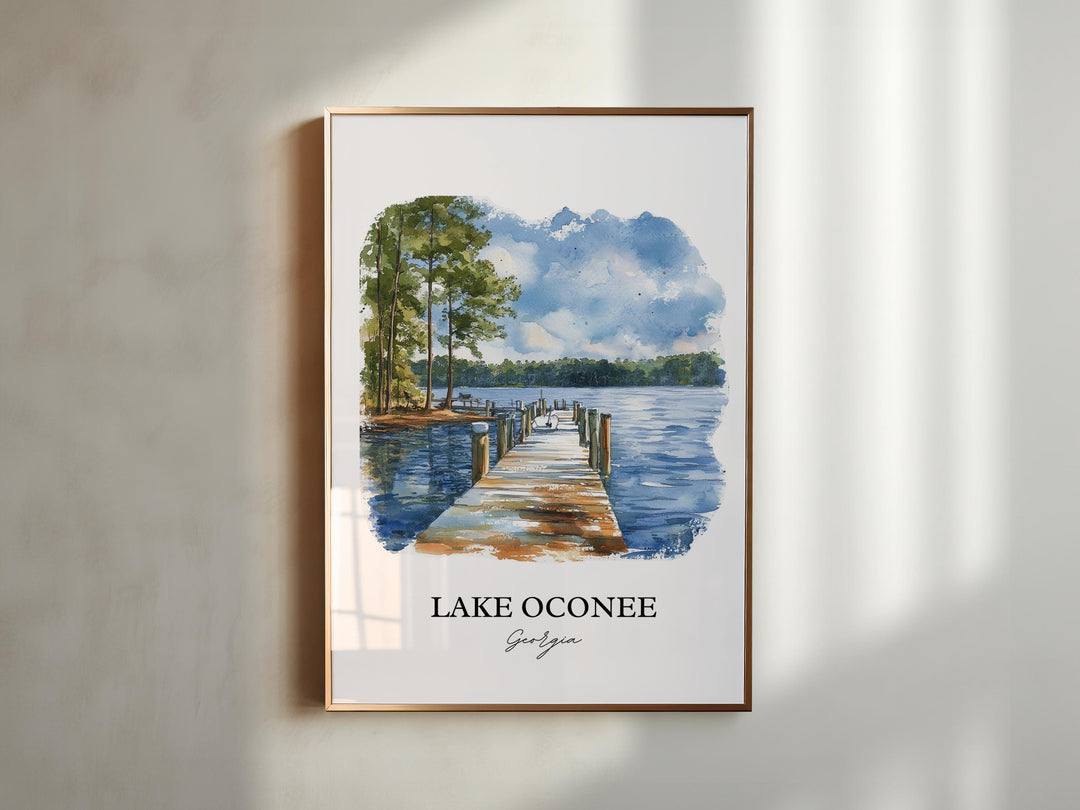 Lake Oconee Wall Art, Greensboro GA Print, Georgia Artwork, Lake Oconee Gift, Travel Print, Travel Poster, Housewarming Gift