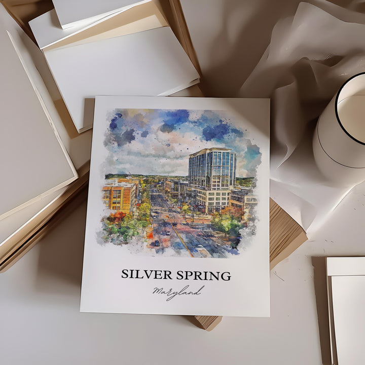 Silver Spring MD Wall Art - Maryland Print