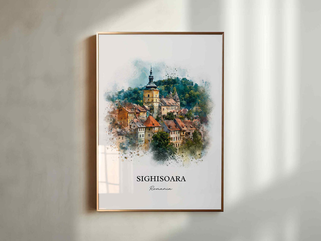Sighisoara, Romania – Watercolor Art Print