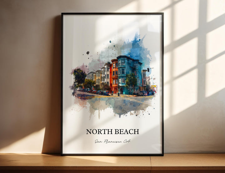 North Beach, California – Watercolor Art Print