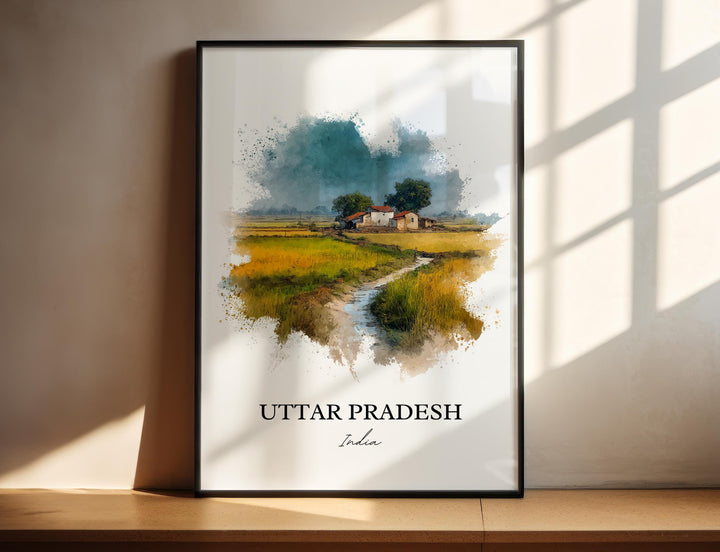 Uttar Pradesh, India – Watercolor Art Print