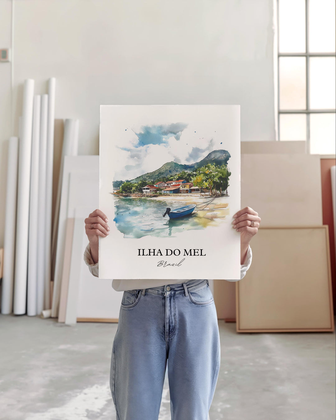 Ilha Do Mel Wall Art, Paraná Print, Brazil Watercolor Art, Ilha Do Mel Gift, Travel Print, Travel Poster, Housewarming Gift
