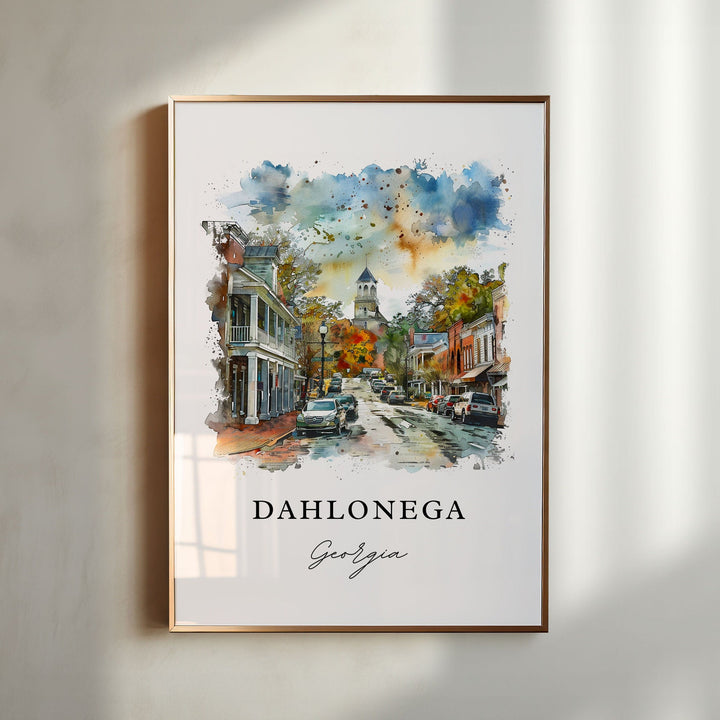 Dahlonega GA Wall Art, Dahlonega Print, Dahlonega Watercolor Art, Dahlonega Georgia Gift,