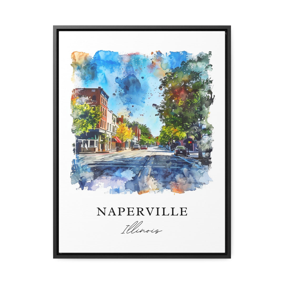 Naperville IL Wall Art, Naperville Illinois Print, Naperville Watercolor, Illinois Town Gift,