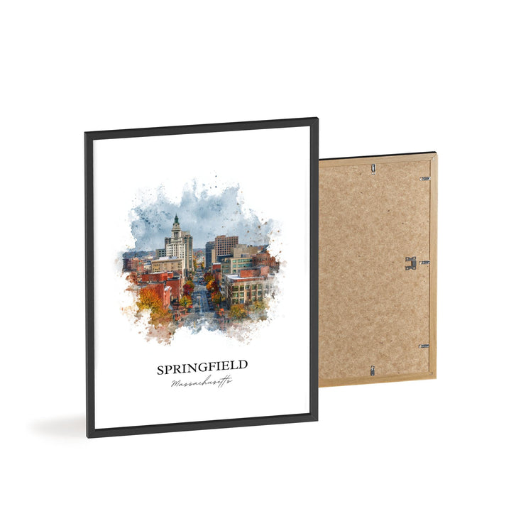 Springfield, Massachusetts, USA – Watercolor Art Print