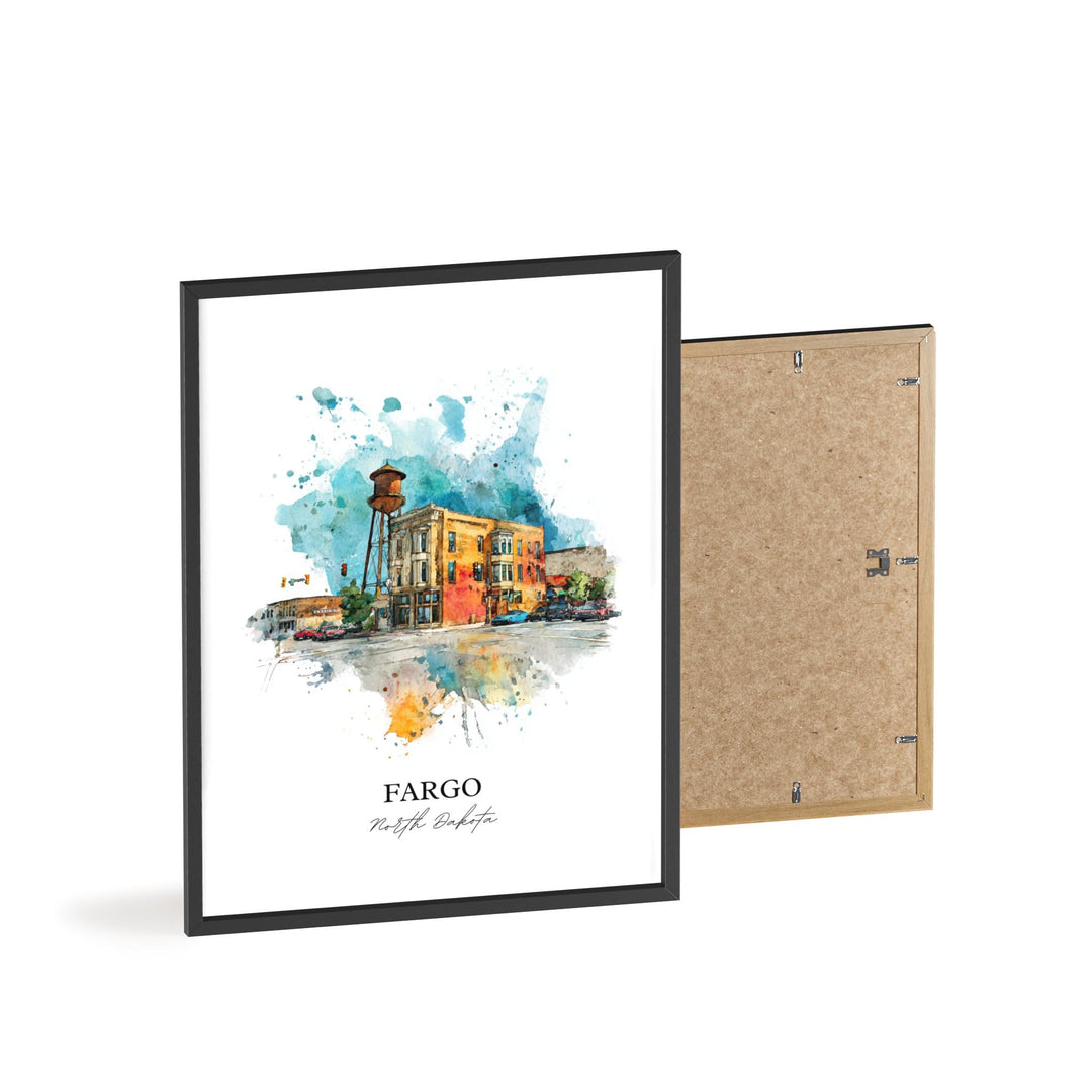 Fargo, North Dakota – Watercolor Art Print