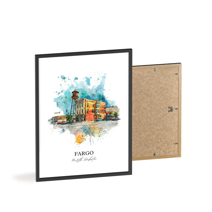 Fargo, North Dakota – Watercolor Art Print