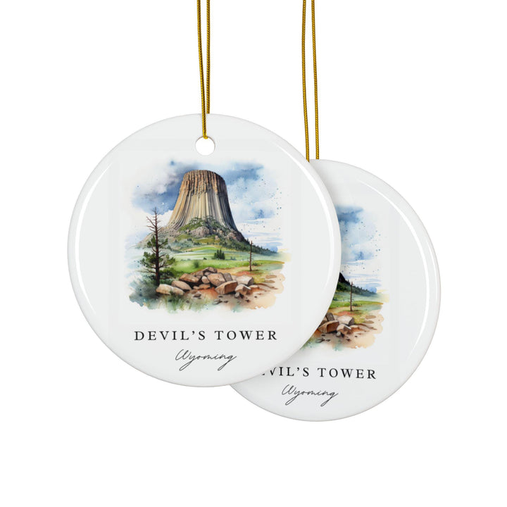 Devils Tower Ornament: Unique Devils Tower Souvenir, Devils Tower Xmas Decor, and Authentic Wyoming Gift