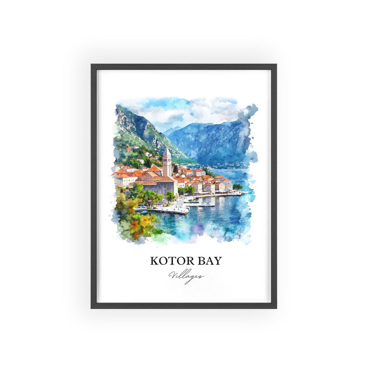 Kotor Bay, Montenegro – Watercolor Art Print