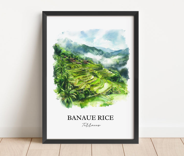 Banaue Rice Terraces Art, Banaue Print, Philippines Artwork, Banaue Rice Terraces Gift, Travel Print, Travel Poster, Housewarming Gift
