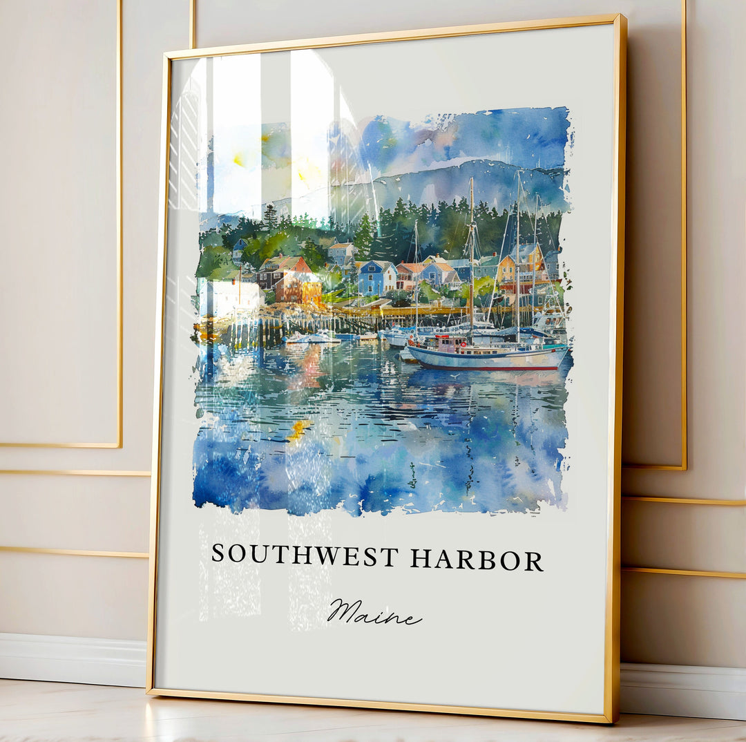 Southwest Harbor Maine Art, SW Harbor ME Print, Mount Desert Island, Hancock County ME Gift,