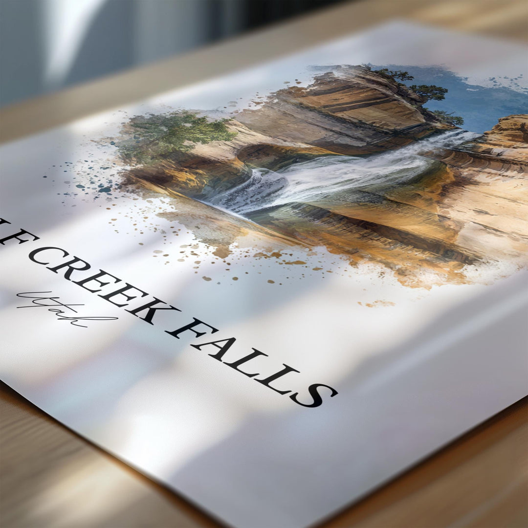 Calf Creek Falls Wall Art, Boulder UT Print, Utah Watercolor Art, Calf Creek Falls Gift, Travel Print, Travel Poster, Housewarming Gift