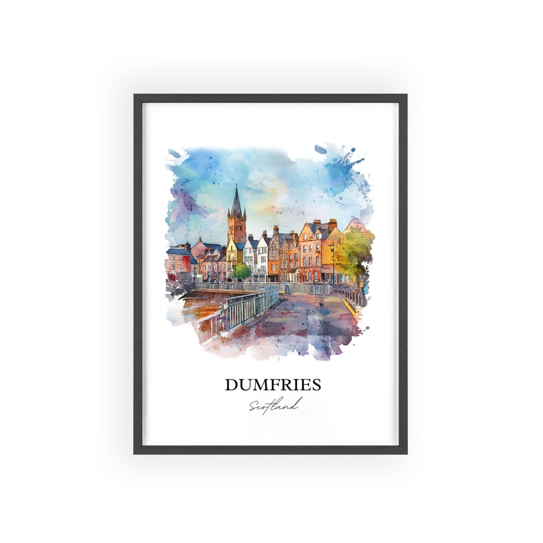 Dumfries Wall Art, Dumfries and Galloway Print, Scotland Artwork, Dumfries Scotland Gift, Travel Print, Travel Poster, Housewarming Gift