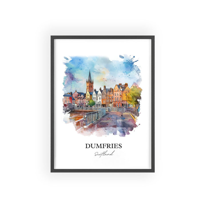 Dumfries Wall Art, Dumfries and Galloway Print, Scotland Artwork, Dumfries Scotland Gift, Travel Print, Travel Poster, Housewarming Gift