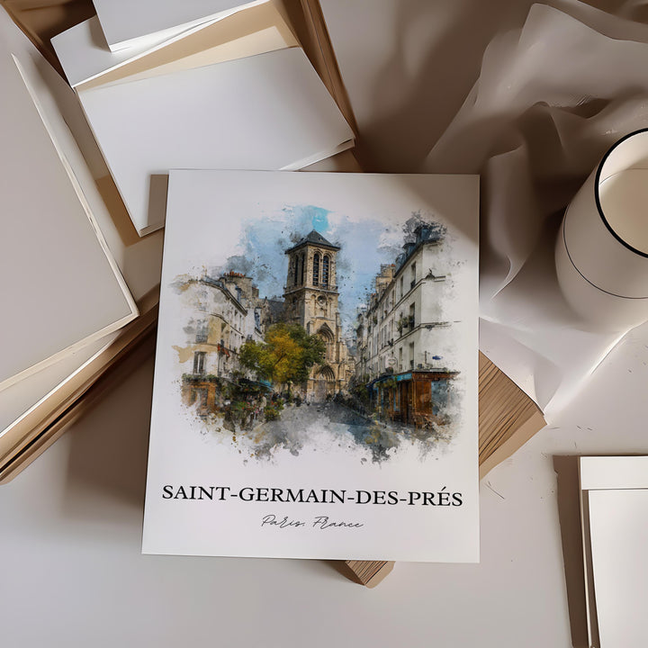 Saint-Germain-des-Prés, Paris – Watercolor Art Print