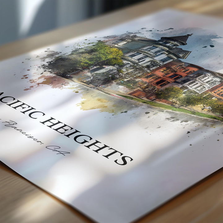 Pacific Heights, California – Watercolor Art Print