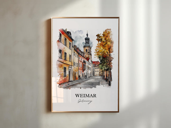 Weimar Germany Wall Art, Weimar Print, Germany Watercolor Art, Thuringia Gift, Travel Print, Travel Poster, Housewarming Gift