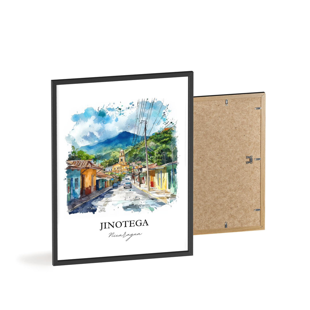 Jinotega Wall Art, Jinotega Print, Nicaragua Watercolor Art, Jinotega Nicaragua Gift, Travel Print, Travel Poster, Housewarming Gift