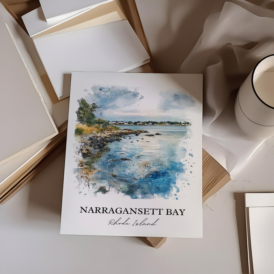 Narragansett Bay Wall Art, Rhode Island Print, Rhode Island Artwork, Narragansett Bay Gift, Travel Print, Travel Poster, Housewarming Gift