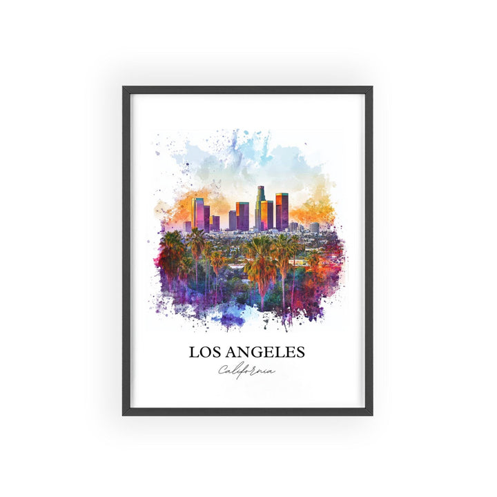 Los Angeles Wall Art, Los Angeles Skyline Print, LA Watercolor Art, Los Angeles Gift, Travel Print, Travel Poster, Housewarming Gift