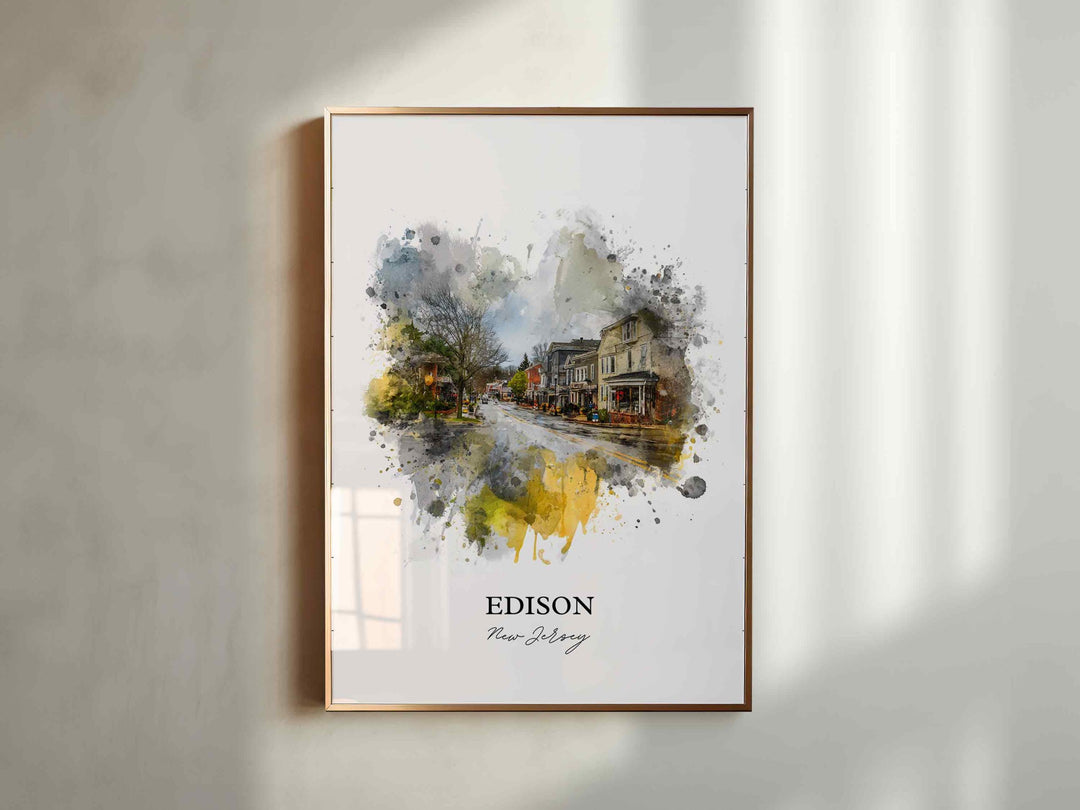 Edison, New Jersey, USA – Watercolor Art Print