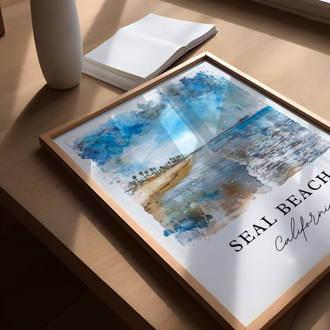 Seal Beach, California – Watercolor Art Print