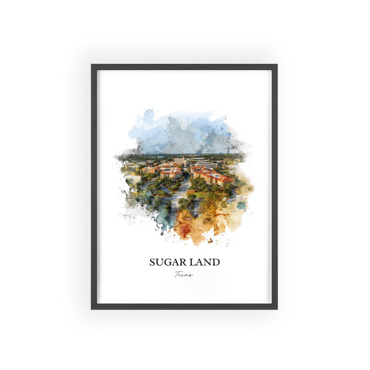 Sugar Land, Texas – Watercolor Art Print