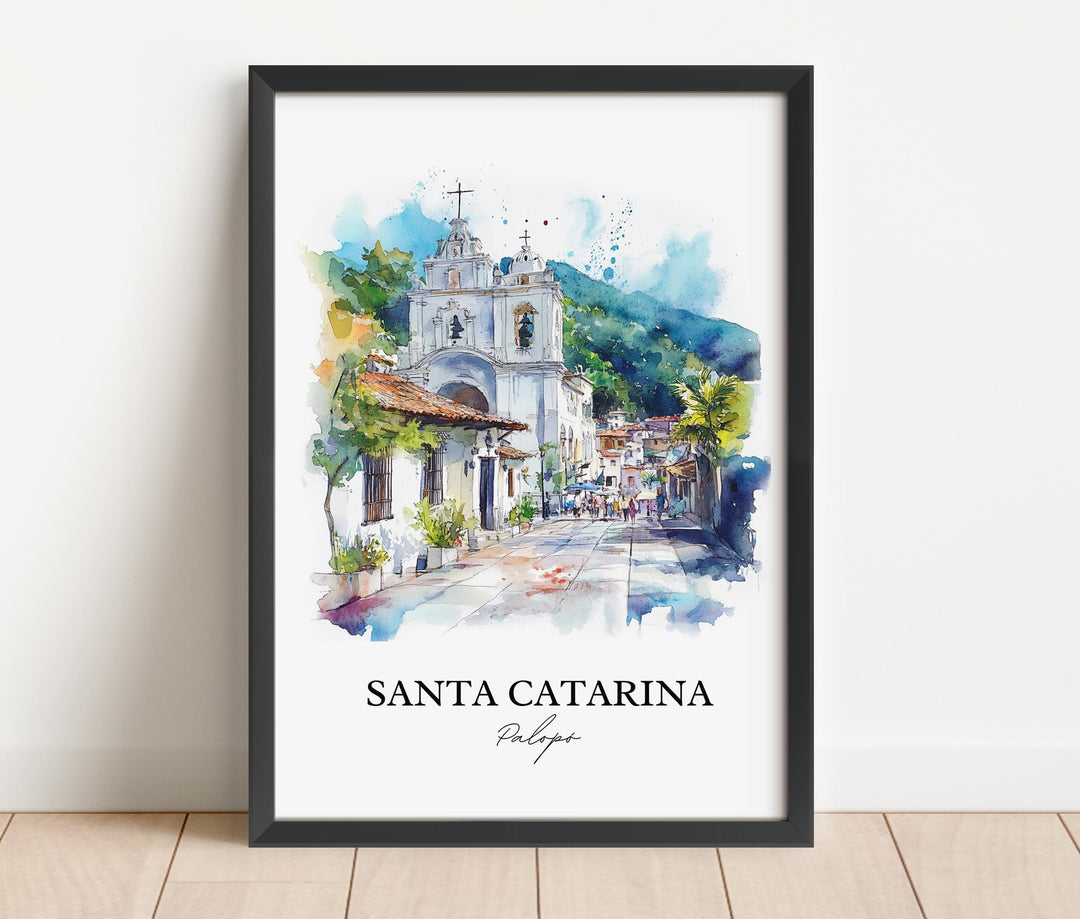 Santa Catarina Palopó Art, Guatemala Print, Guatemala Watercolor Art, Lake Atitlán Gift, Travel Print, Travel Poster, Housewarming Gift