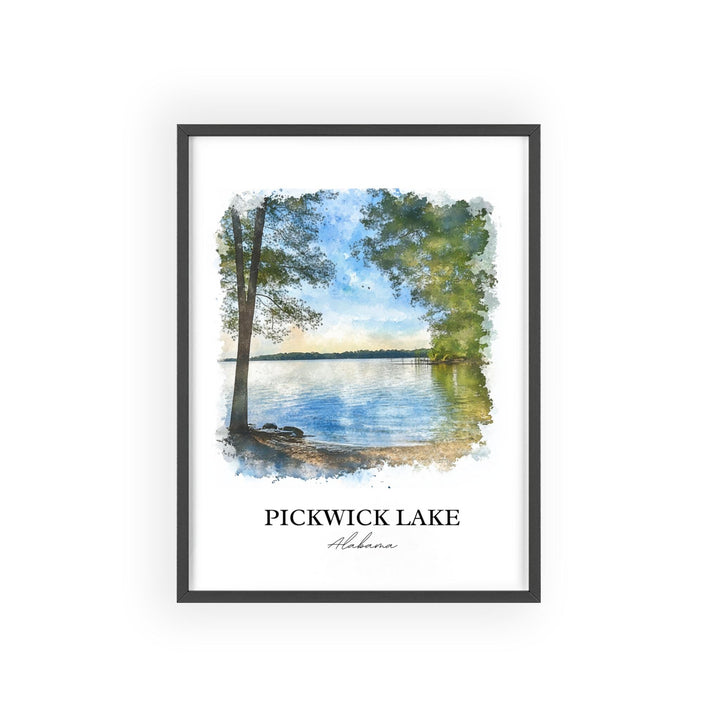 Pickwick Lake Wall Art, Counce Alabama Print, Alabama Watercolor Art, Pickwick Lake Gift, Travel Print, Travel Poster, Housewarming Gift