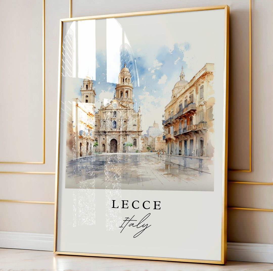 Lecce Italy wall art - Italy, Lecce poster, Lecce Italia Wedding gift, Birthday present, Custom Text, Personalized Gift